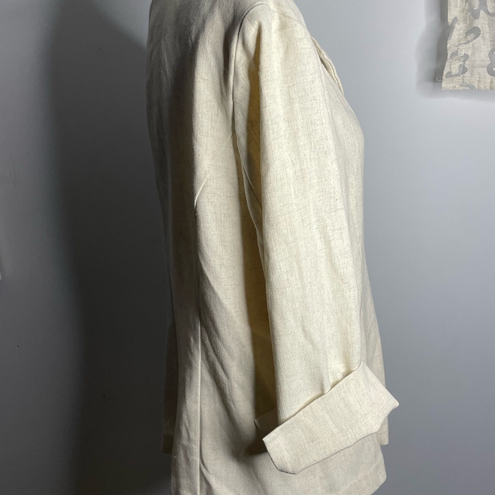 Ladies Plus Ivory Size Top Button Up By Sag Harbor Stretch Size 14 - Picture 3 of 15